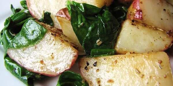 Roasted Potatoes With Greens