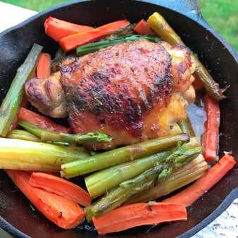 Roasted Honey-Mustard Chicken Thighs With Vegetables