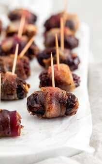 Bacon Wrapped Dark Chocolate & Goat Cheese Stuffed Dates