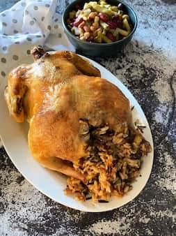 Simple Baked Chicken With Wild Rice Stuffing
