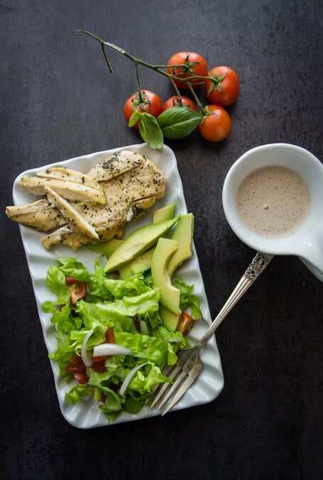 Homemade Creamy Italian Dressing with Grilled Chicken Salad