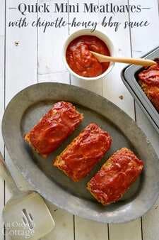Quick Mini Meatloaves with Chipotle Honey BBQ Sauce