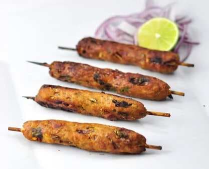 Spicy Indian Chicken Seekh Kebab With Spices 