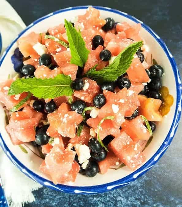 5 Ingredient Watermelon Blueberry Salad
