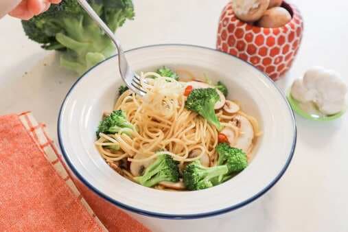 Broccoli And Mushroom Spaghetti