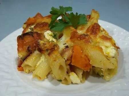 Baked Pasta With Fetta And Pumpkin