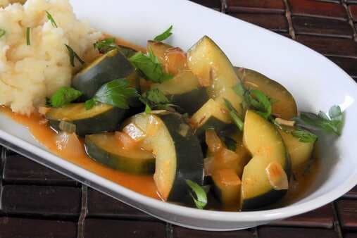 Braised Cucumber With Garlic Mashed Potatoes