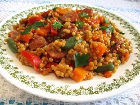Pearl Couscous With Chorizo Sausages