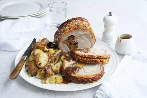Pork Roast Stuffed With Apricots And Cranberries