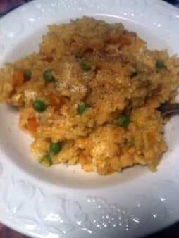 Pumpkin Goat's Cheese And Pea Risotto