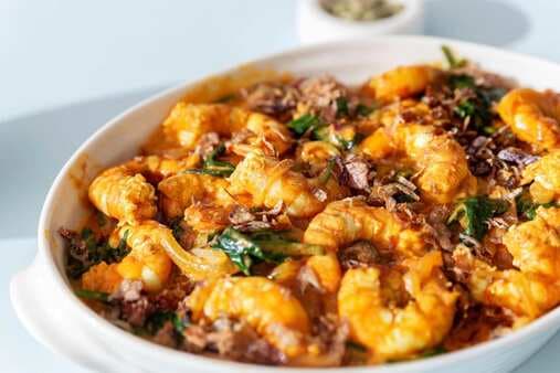 Wild Sustainable King Prawn Madras With Baked Rice