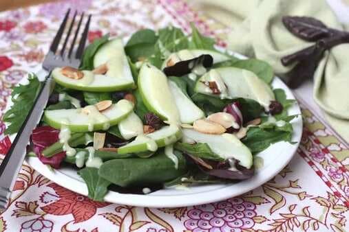 Spinach Apple Salad With Honey Cider Dressing