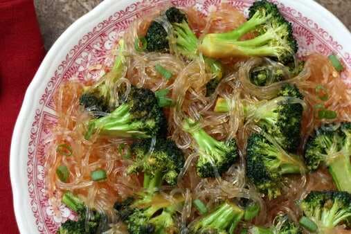 Glass Noodles With Sriracha Honey Broccoli