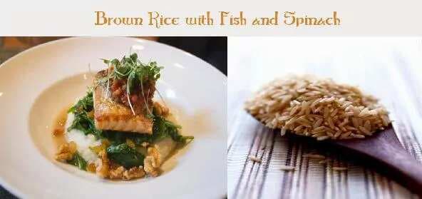 Brown Rice With Fish And Spinach