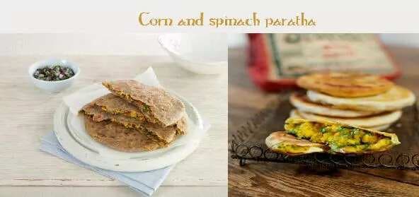 Corn And Spinach Paratha