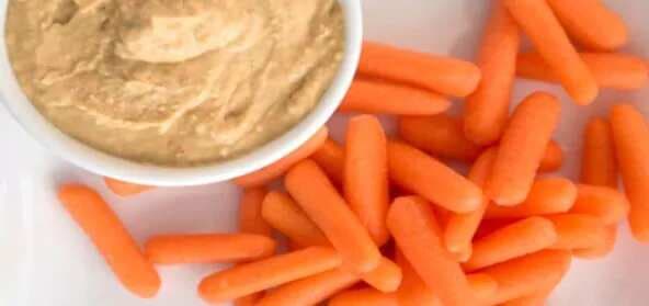 Hummus With Carrot And Celery Sticks