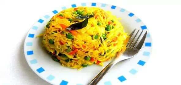 Mixed Vegetable And Angel Hair Pasta Upma