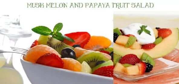 Musk Melon And Papaya Fruit Salad