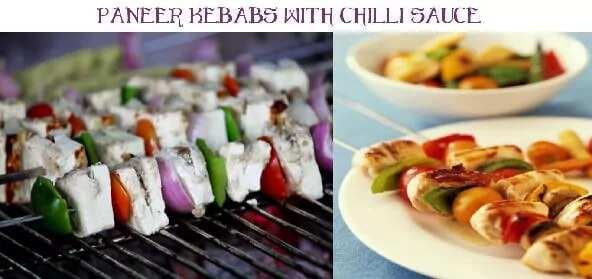 Paneer Kebabs With Chilli Sauce