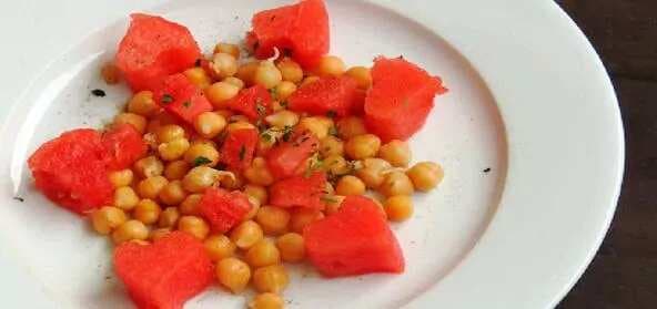Watermelon And Chickpeas Salad
