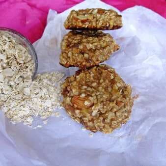 5 ingredient-vegan oats-almonds cookies using home made apple butter