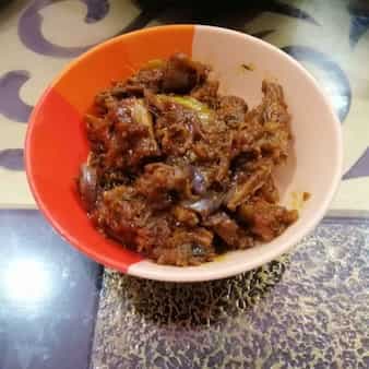 Bombay duck and brinjal fry