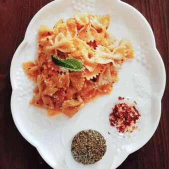 Bow pasta in arabiata sauce