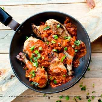 Brazilian grilled chicken with tomato coconut sauce