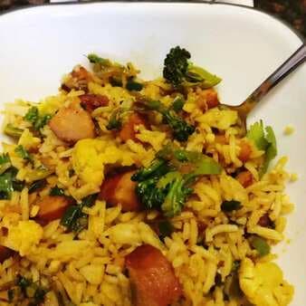 Broccoli And Sausage Rice/Rice Flakes