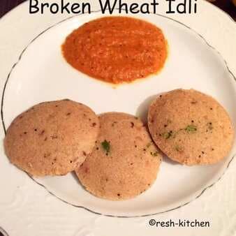 Broken Wheat And Oats Idli