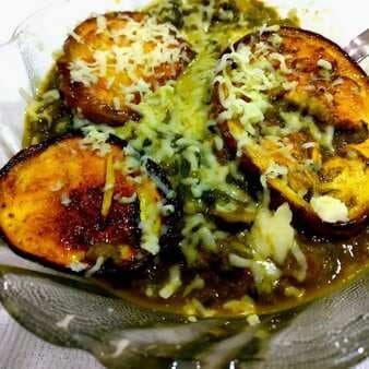 Cheesy Spinach Fried Eggplants
