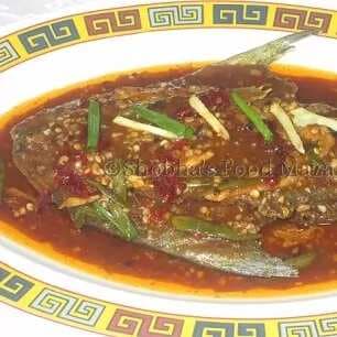 Chinese deep fried whole fish with black bean sauce