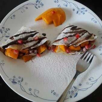 Choco mango crepes (eggless)
