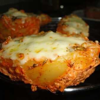 Cottage cheese stuffed baked potatoes