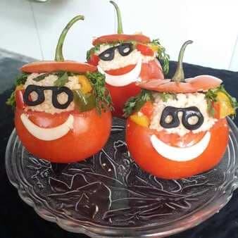 Couscous Salad In Tomato Cups