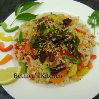 Couscous salad with indian tadka
