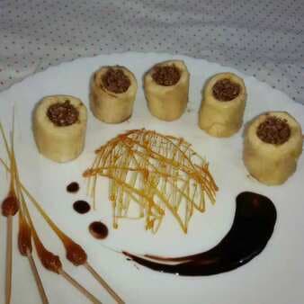 Crunchy Chocolate Filled In Caramelized Banana Roll