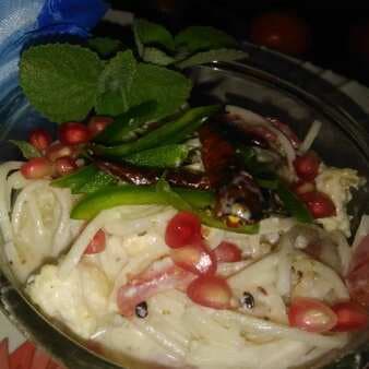 Curd Noodles With Veggies And Fruits