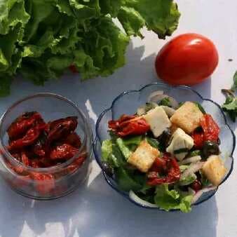 Desi Caesar Salad With Sun-Dried Tomatoes-