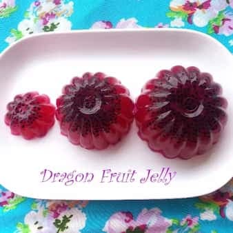 Dragon fruit jelly with agar agar