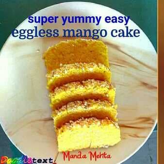 Easy Eggless Semolina Mango Cake