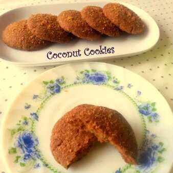 Eggless butterless coconut cookies