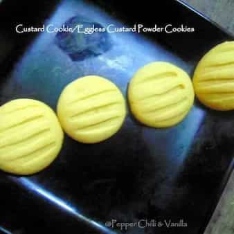 Eggless Custard Powder Cookies