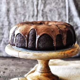 Eggless Double Chocolate Bundt Cake With Nutella Frosting