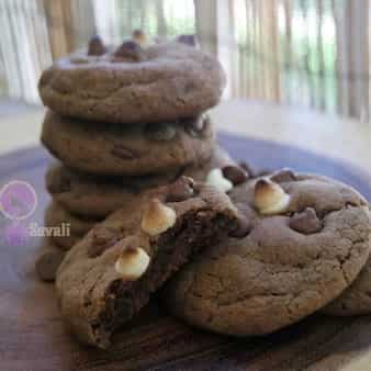 Eggless wheat chocolate chips cookies!