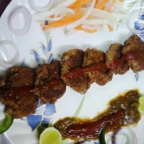 Fishy yam kebabs