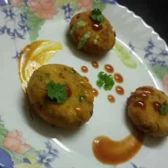 Fried chhola and rice cutlet