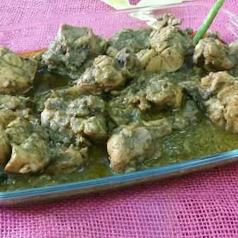 Green chicken masala