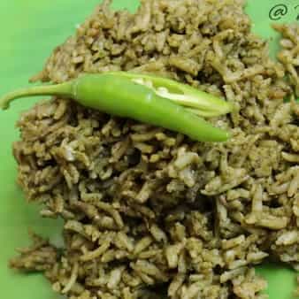 Green pulao using brown rice