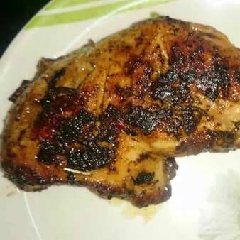 Grilled chicken leg with rosemary